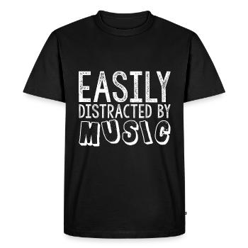 Easily Distracted By Music - Men's Premium Organic T-Shirt - black - Front - Nico (187cm)