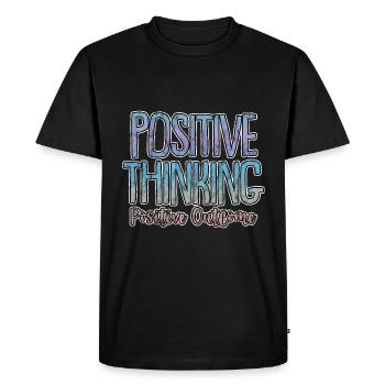 Positive Thinking Positive Outcome 3 - Men's Premium Organic T-Shirt - black - Front - Nico (187cm)
