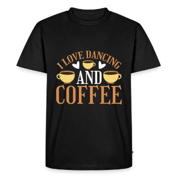 I Love Dancing And Coffee 3 - Men's Premium Organic T-Shirt - black - Front - Nico (187cm)