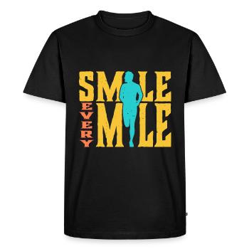 Smile Every Mile 5 - Men's Premium Organic T-Shirt - black - Front - Nico (187cm)