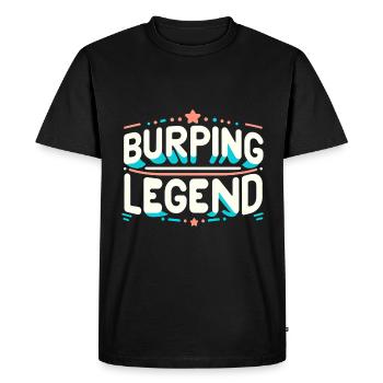 Burping Legend 21 - Men's Premium Organic T-Shirt - black - Front - Nico (187cm)