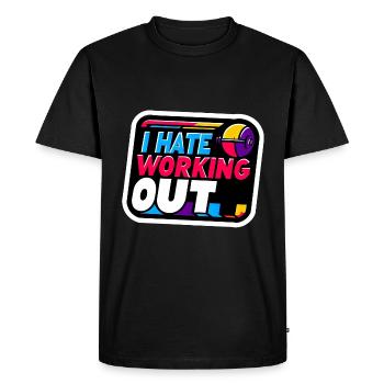 I Hate Working Out 8 - Men's Premium Organic T-Shirt - black - Front - Nico (187cm)