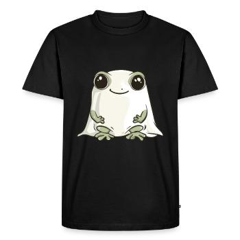 Frog Halloween Comic Ghost - Men's Premium Organic T-Shirt - black - Front - Nico (187cm)