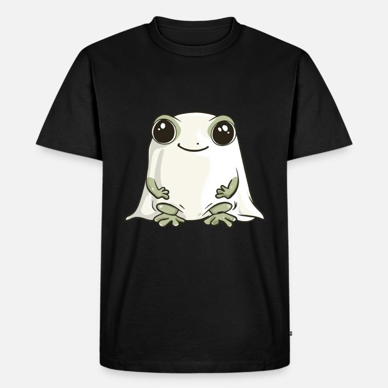 Frosch Halloween Comic Geist - Männer Premium Bio T-Shirt - Schwarz
