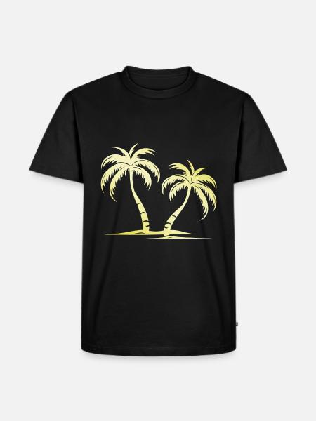 Palmen Gold - Männer Premium Bio T-Shirt - Schwarz
