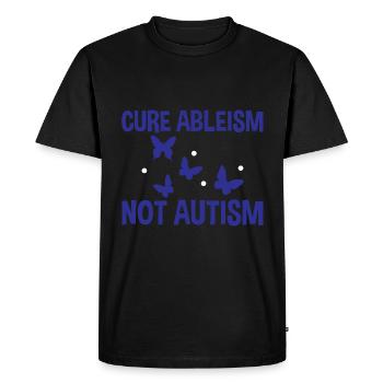 Guérir le capacitisme et non l’autisme 2 - T-shirt Premium bio Homme - noir - Devant - Nico (187cm)