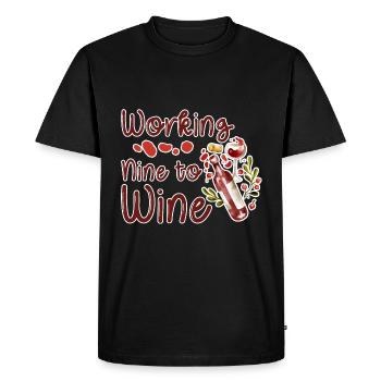 Working Nine To Wine 2 - T-shirt Premium bio Homme - noir - Devant - Nico (187cm)