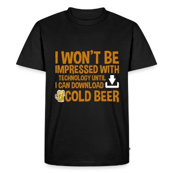 Jusqu’à ce que je puisse télécharger Cold Beer 4 - T-shirt Premium bio Homme - noir - Devant - Nico (187cm)