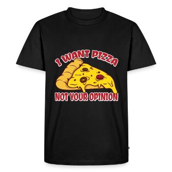 Je veux une pizza, pas votre avis 3 - T-shirt Premium bio Homme - noir - Devant - Nico (187cm)