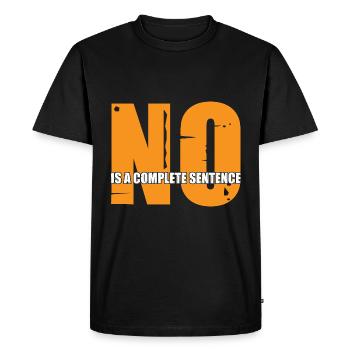 No Is A Complete Sentence 30 - Men's Premium Organic T-Shirt - black - Front - Nico (187cm)