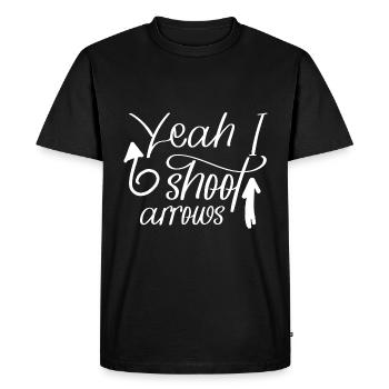 Oui, je peux tirer des flèches 4 - T-shirt Premium bio Homme - noir - Devant - Nico (187cm)