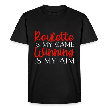 La roulette est mon jeu gagner est mon objectif - T-shirt Premium bio Homme - noir - Devant - Nico (187cm)