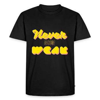 Shinee - a-yo, never become weak - Men's Premium Organic T-Shirt - black - Front - Nico (187cm)