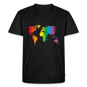 Lgbt Rainbow World, Gay Pride - T-shirt Premium bio Homme - noir - Devant - Nico (187cm)