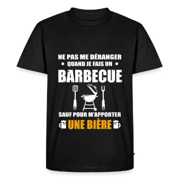 barbecue bière apéro bbq pas déranger - T-shirt Premium bio Homme - noir - Devant - Nico (187cm)