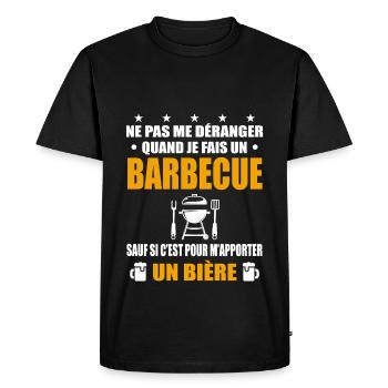 barbecue bière humour apéro bbq drôle - T-shirt Premium bio Homme - noir - Devant - Nico (187cm)