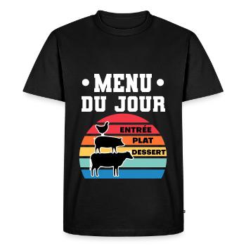 barbecue humour menu du jour bbq vintage - T-shirt Premium bio Homme - noir - Devant - Nico (187cm)