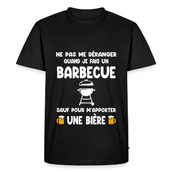 barbecue pas déranger bière apéro bbq - T-shirt Premium bio Homme - noir - Devant - Nico (187cm)