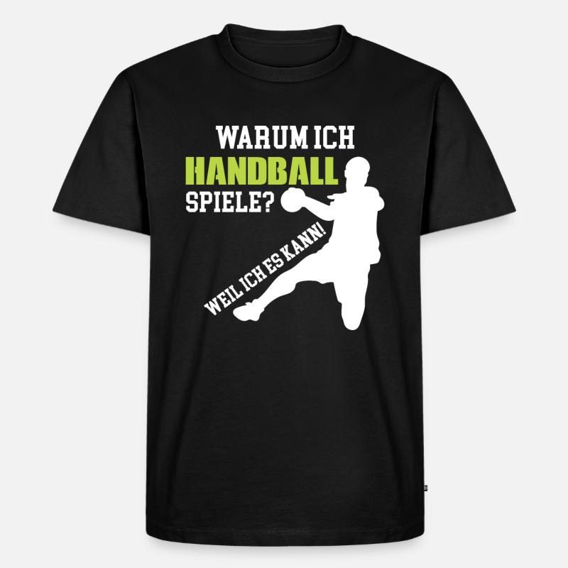 Handballer - Männer Premium Bio T-Shirt - Schwarz