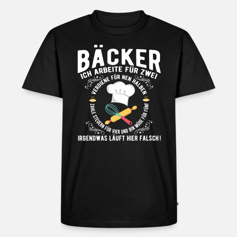 Bäcker Spruch - Männer Premium Bio T-Shirt - Schwarz