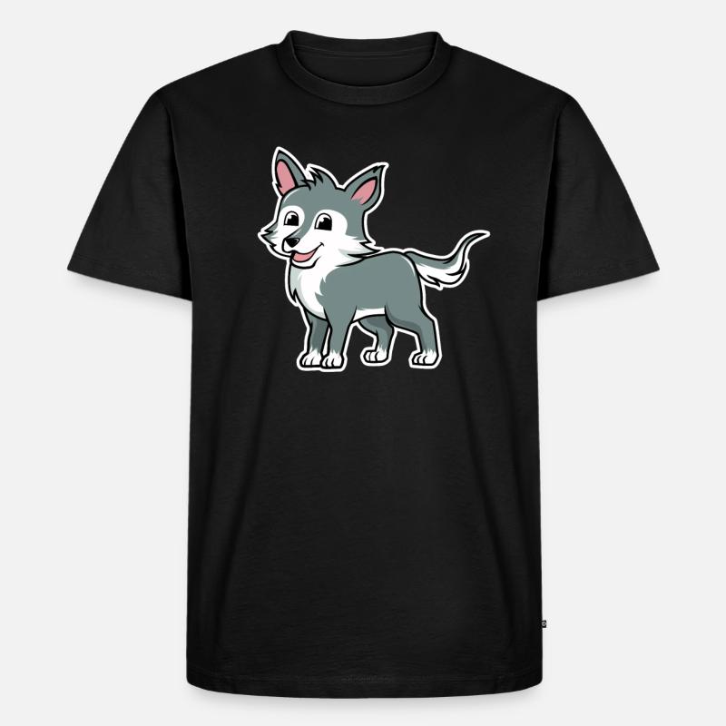 Süßer Wolf - Männer Premium Bio T-Shirt - Schwarz