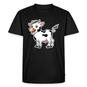 Vache douce - T-shirt Premium bio Homme - noir - Devant - Nico (187cm)