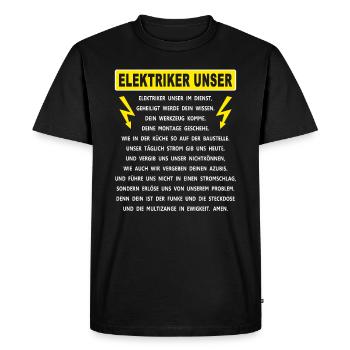 Les électriciens notre - T-shirt Premium bio Homme - noir - Devant - Nico (187cm)