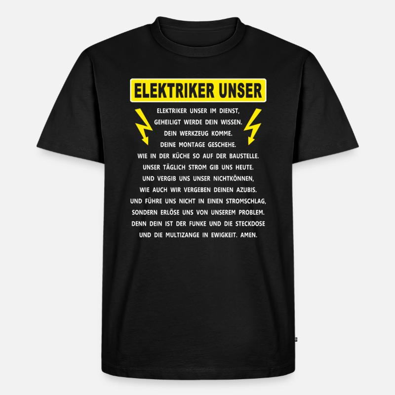 Elektriker unser - Männer Premium Bio T-Shirt - Schwarz