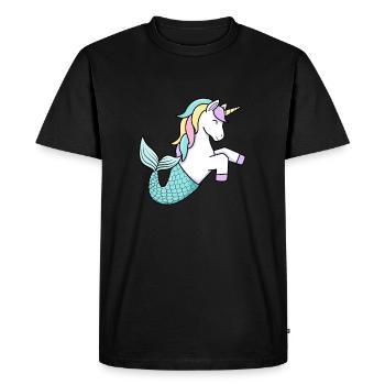 Licorne sirène - T-shirt Premium bio Homme - noir - Devant - Nico (187cm)