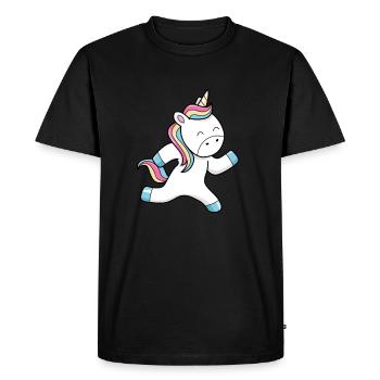 Unicorn running - Men's Premium Organic T-Shirt - black - Front - Nico (187cm)