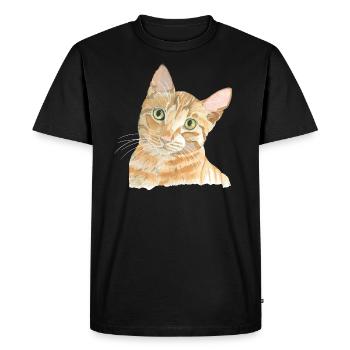 Chat rouge - T-shirt Premium bio Homme - noir - Devant - Nico (187cm)