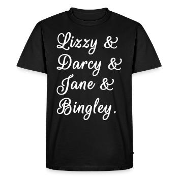 Couples orgueil et préjugés II - T-shirt Premium bio Homme - noir - Devant - Nico (187cm)