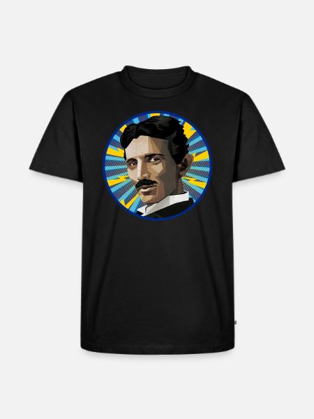 Nicola Tesla Popart - Men's Premium Organic T-Shirt - black