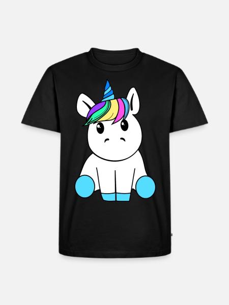 Einhorn - Männer Premium Bio T-Shirt - Schwarz