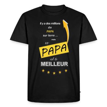 Meilleur papa humour cadeau - T-shirt Premium bio Homme - noir - Devant - Nico (187cm)