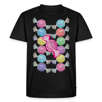 12 Colorful Sweet Candies - Men's Premium Organic T-Shirt - black - Front - Nico (187cm)