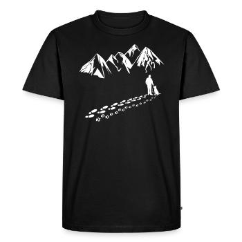 Dog Man Mountain Paw Gassi Shirt - Men's Premium Organic T-Shirt - black - Front - Nico (187cm)