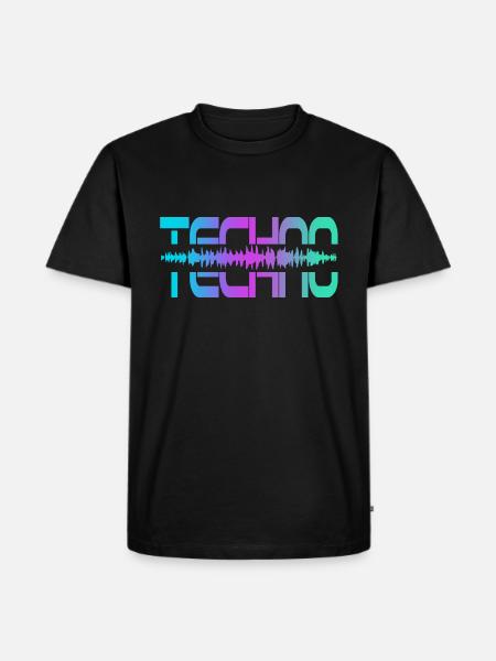 Techno Rave Raver - Männer Premium Bio T-Shirt - Schwarz