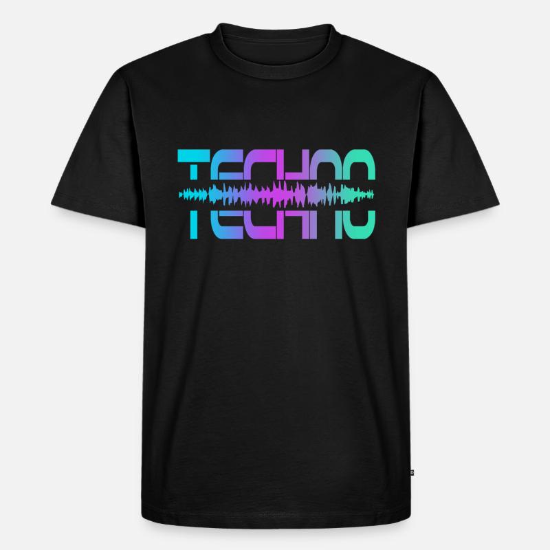 Techno Rave Raver - Männer Premium Bio T-Shirt - Schwarz