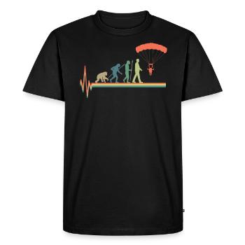 Evolution Paraglider Heartbeat Heartbeat Retro - Men's Premium Organic T-Shirt - black - Front - Nico (187cm)