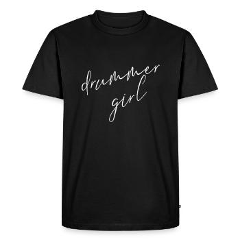 Drummer Girl - Cadeau de musique Drums Girl - T-shirt Premium bio Homme - noir - Devant - Nico (187cm)