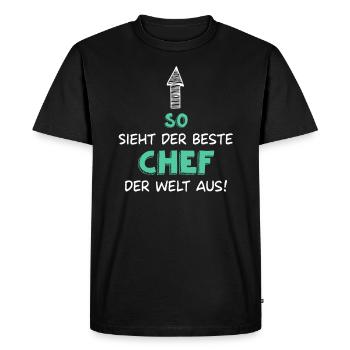 Bester Chef - Männer Premium Bio T-Shirt - Schwarz - Vorne - Nico (187cm)