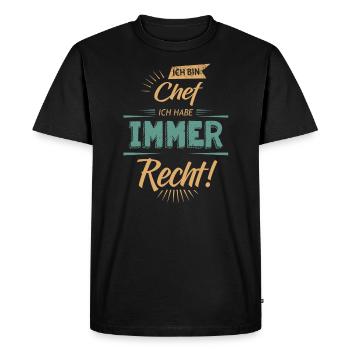 Ich bin der Chef - Männer Premium Bio T-Shirt - Schwarz - Vorne - Nico (187cm)