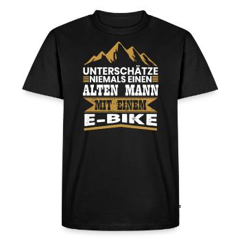 Ne jamais sous-estimer un vieil homme sur ebike - T-shirt Premium bio Homme - noir - Devant - Nico (187cm)