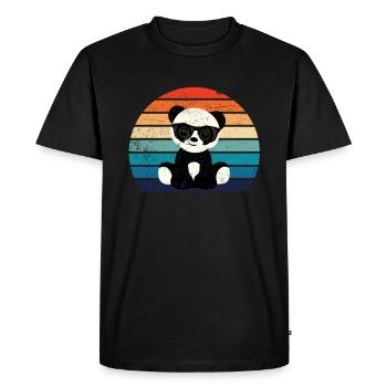 Panda avec des lunettes de soleil - T-shirt Premium bio Homme - noir - Devant - Nico (187cm)