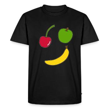 Fruit, fruits, cartoon, gift idea - Men's Premium Organic T-Shirt - black - Front - Nico (187cm)