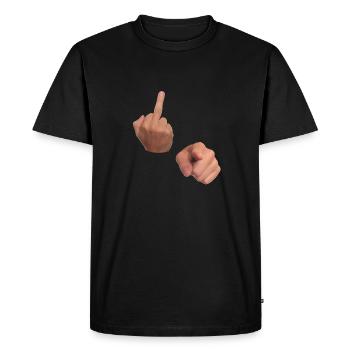 Fuck You Men Hands Fuck You Hand Sign - Men's Premium Organic T-Shirt - black - Front - Nico (187cm)