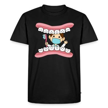 Dentiste dentiste dentiste dentiste assistant docteur - T-shirt Premium bio Homme - noir - Devant - Nico (187cm)