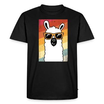 Lama alpaga cadeau - T-shirt Premium bio Homme - noir - Devant - Nico (187cm)