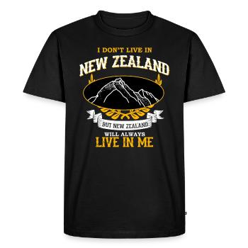 nouvelle-Zélande - T-shirt Premium bio Homme - noir - Devant - Nico (187cm)